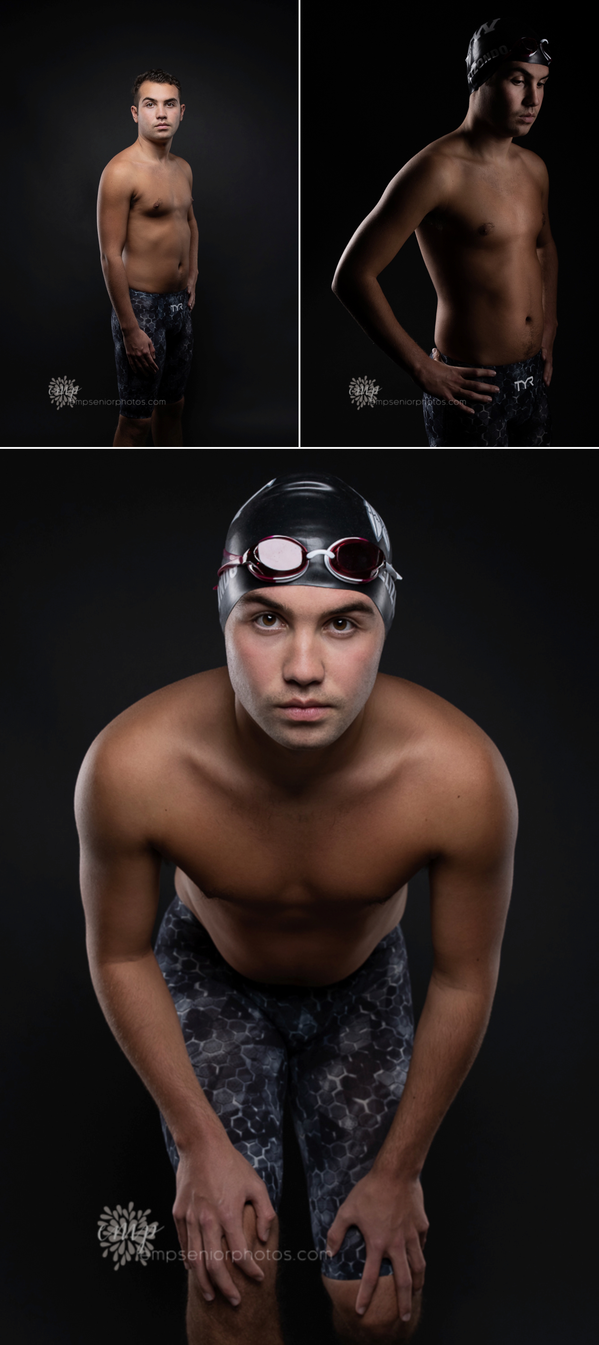 Ohio high school senior swimmer studio photos