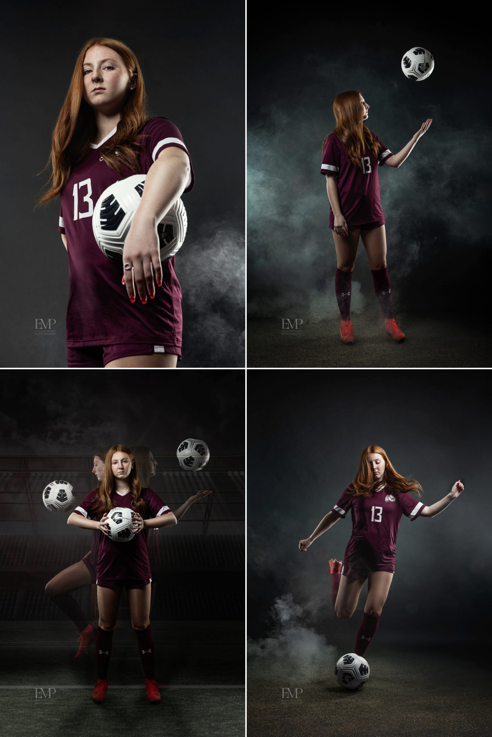Action athletic creative photography soccer player