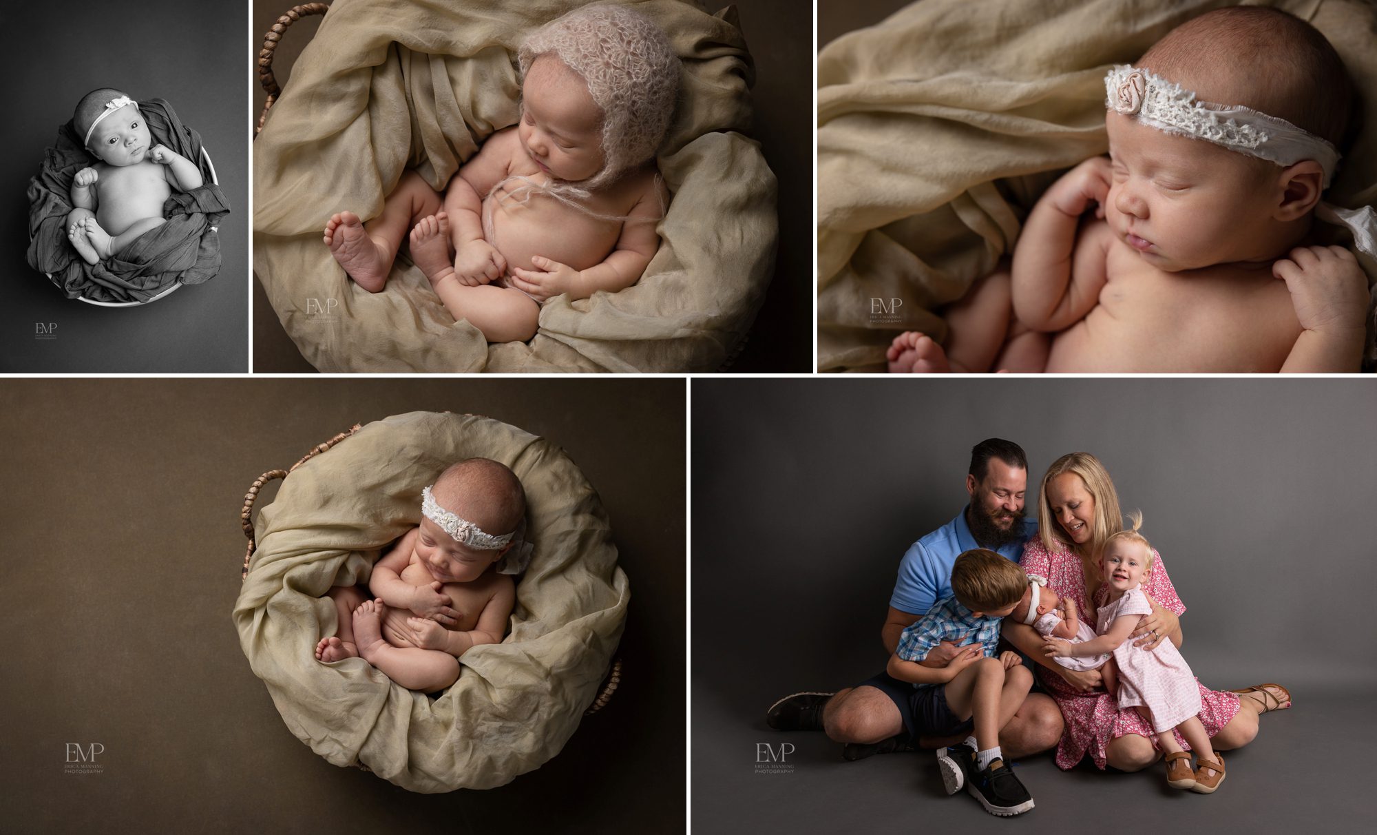 Newborn baby girl studio photos