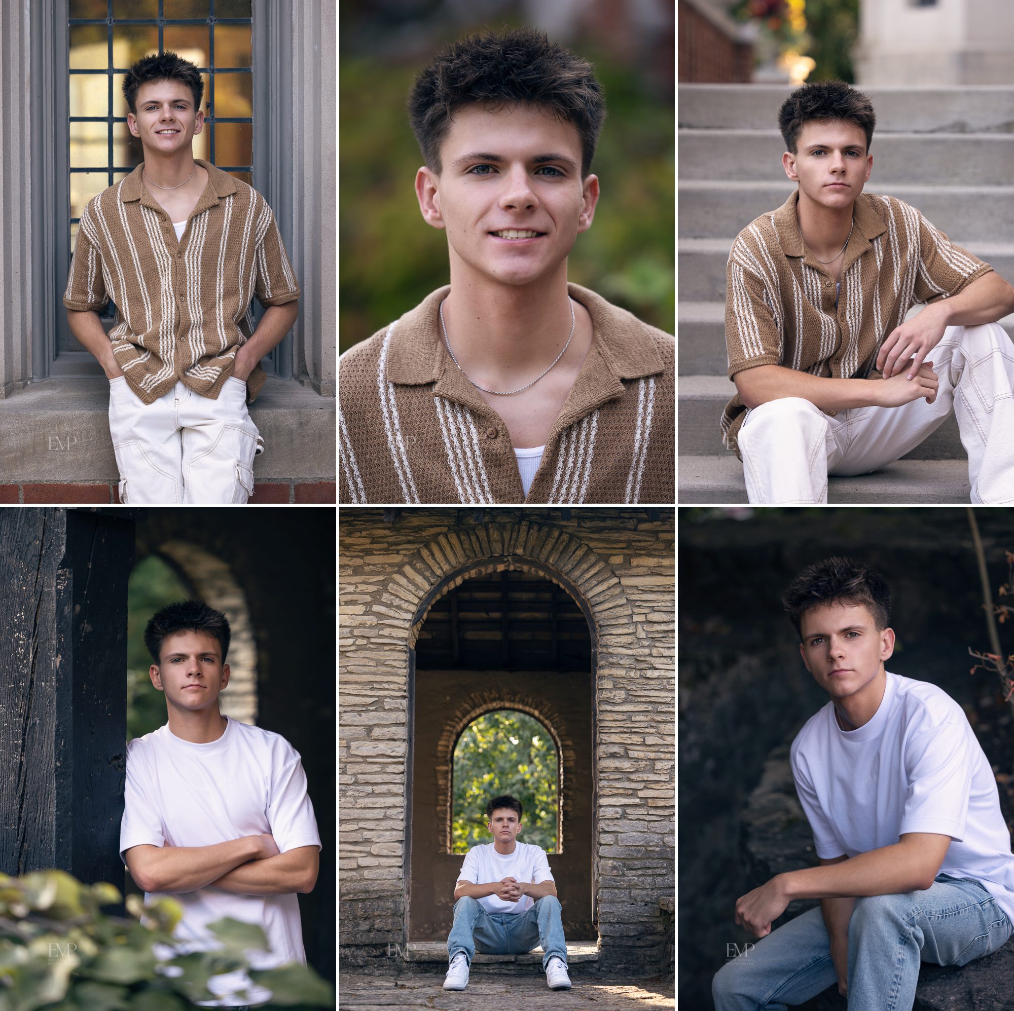 High school senior guy at Jeffrey Mansion Bexley Ohio