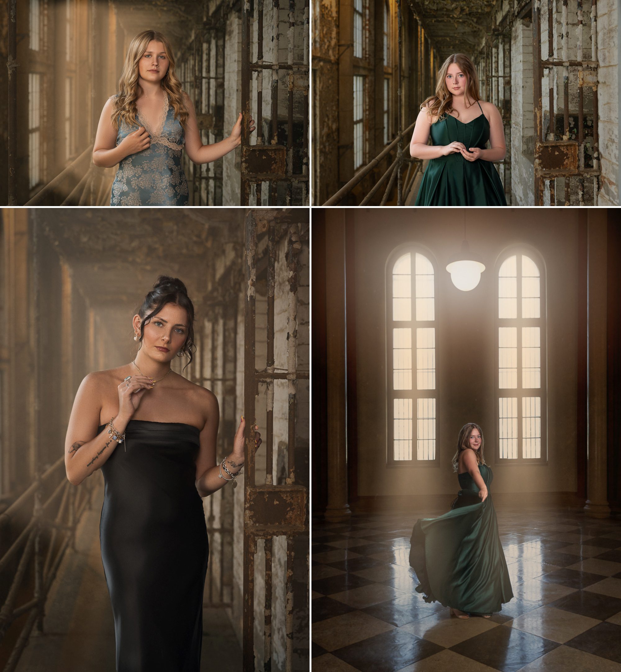 High school senior girls at Mansfield reformatory for photoshoot