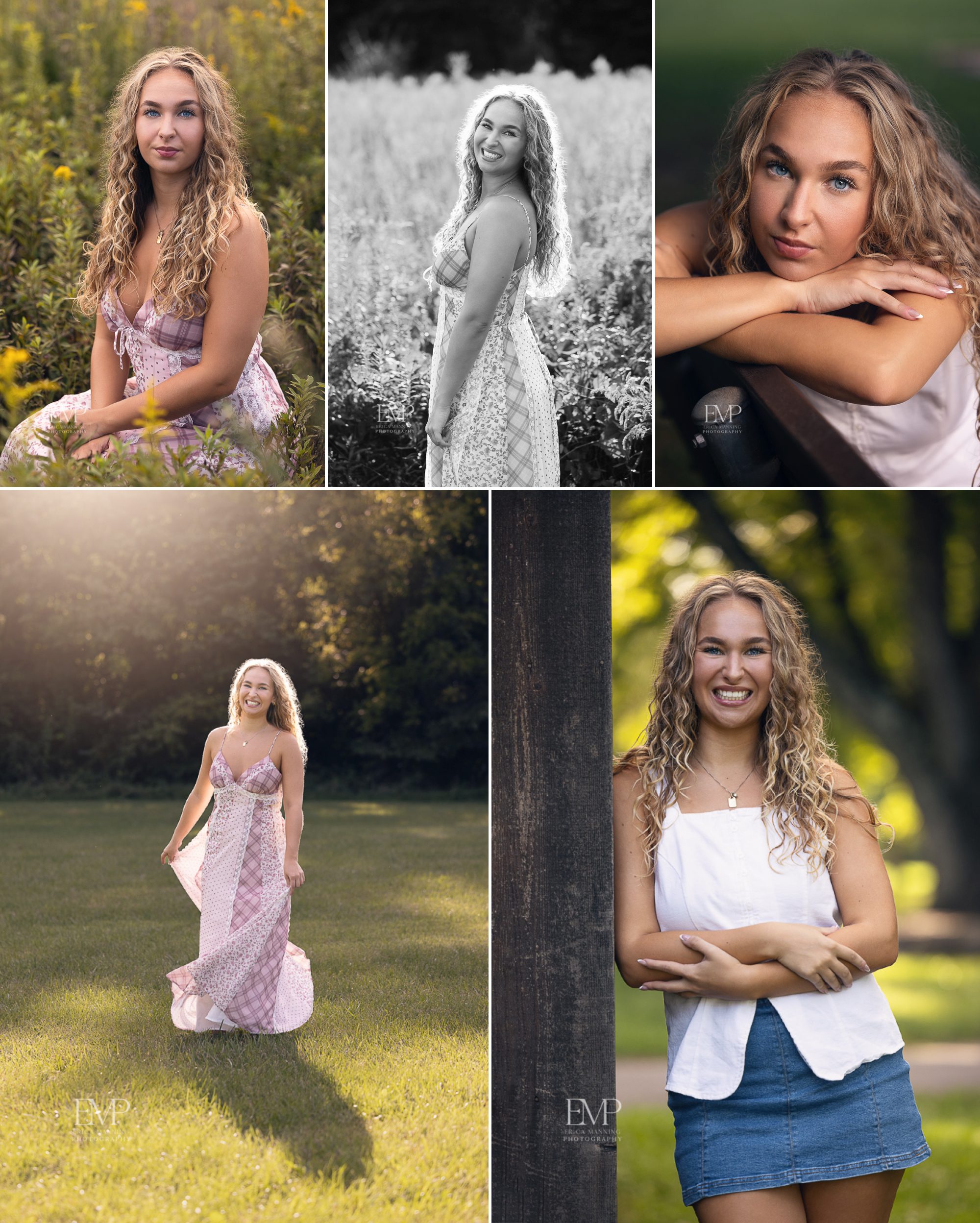 High school senior girl in park 